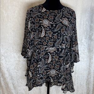 Simply Emma Chiffon Top sz 1X